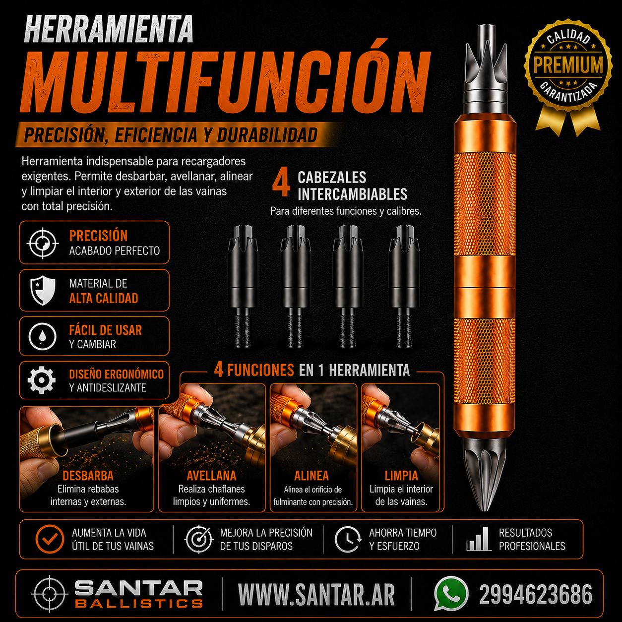 Case Chamfer Deburring Case .17-.45 Calibre - Santar Ballistics