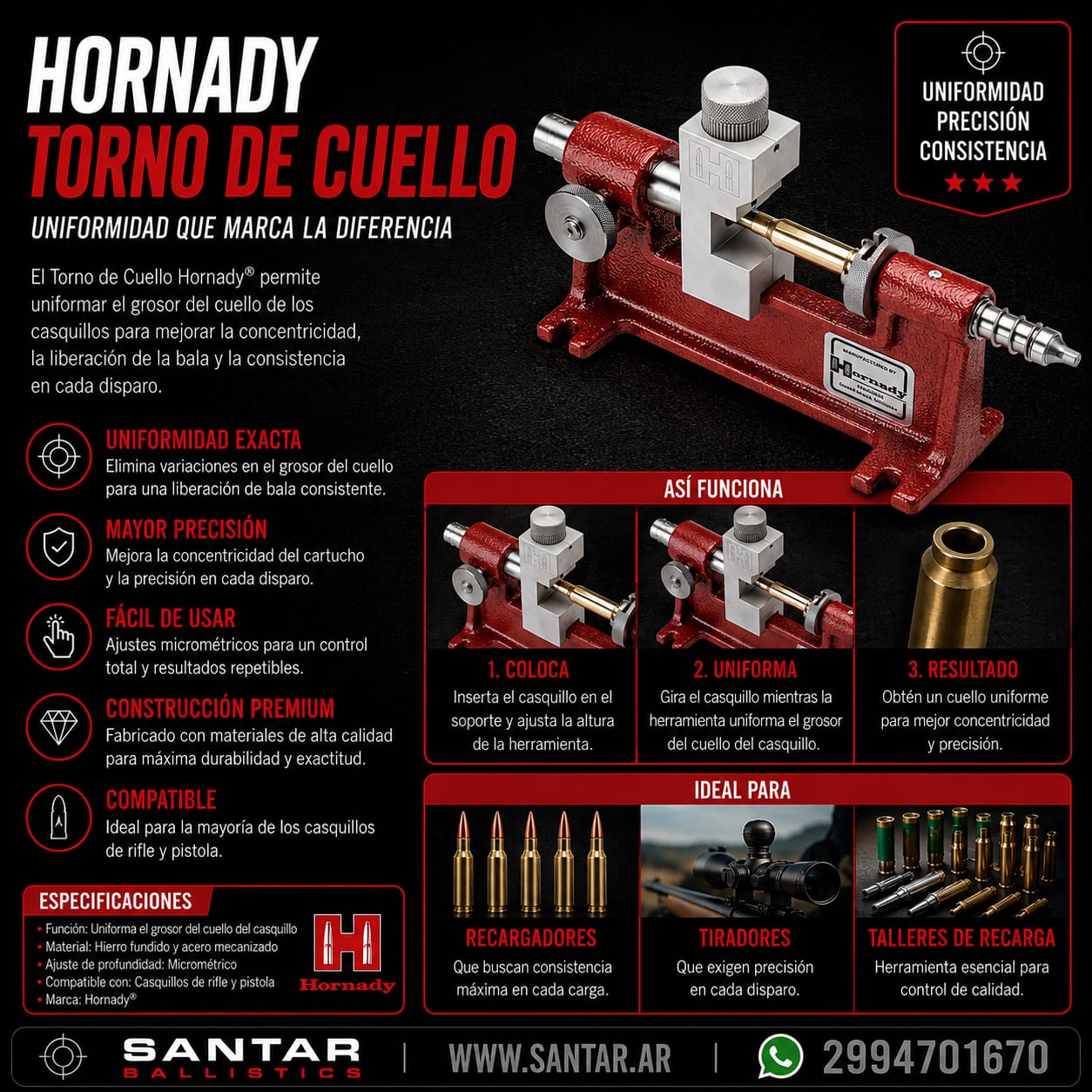 Hornady neck turning - Santar Ballistics