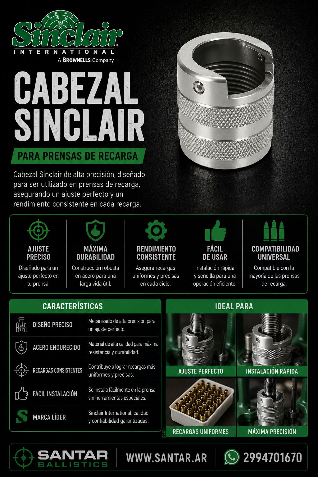 Universal Sinclair Holder Head - Santar Ballistics