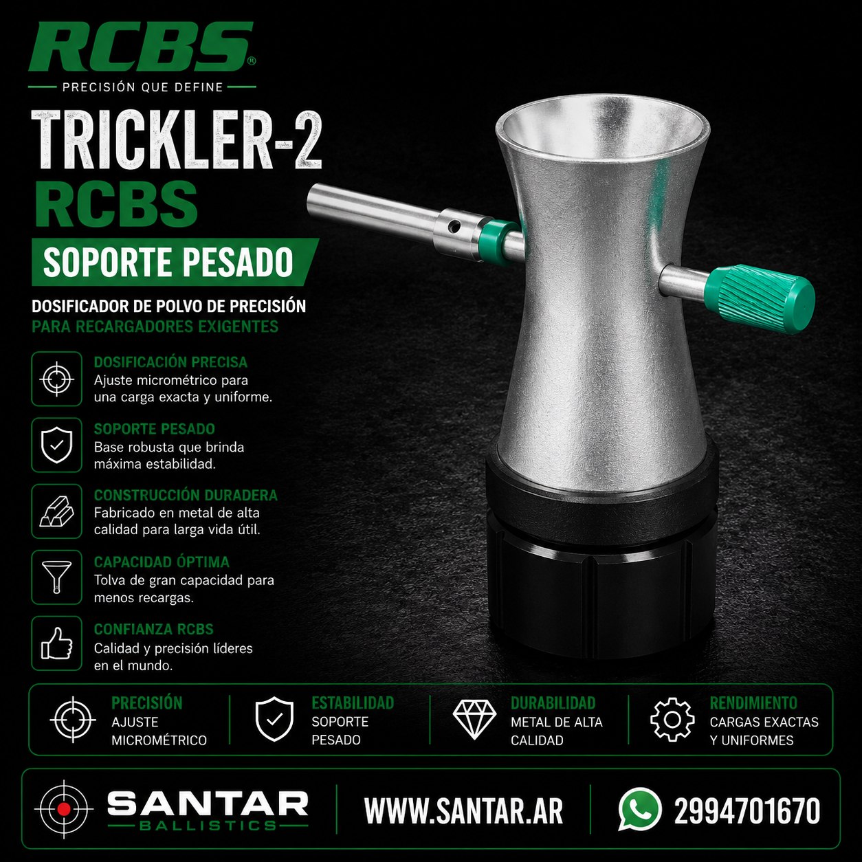 Trickler-2 RCBS soporte Pesado - Santar Ballistics