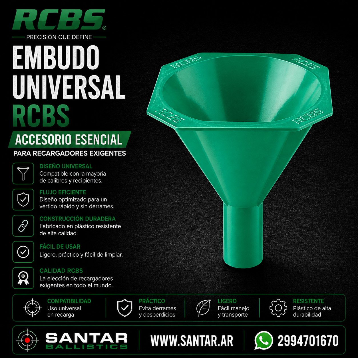 Embudo universal RCBS - Santar Ballistics