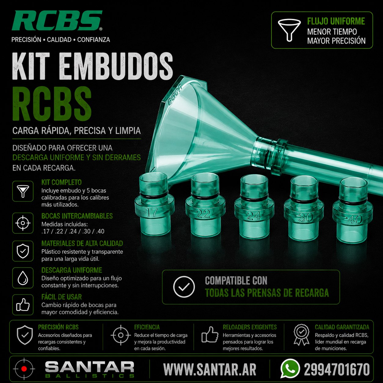 KIT EMBUDOS RCBS - Santar Ballistics