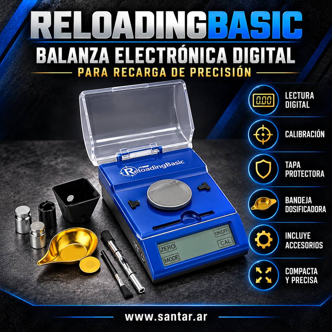 Reloading Basic Balanza Electrónica de Recarga de Polvo con trickler - Santar Ballistics