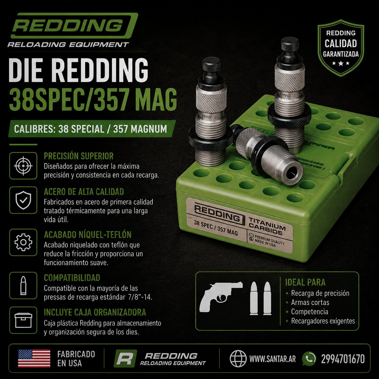 DIE REDDING 38SPEC/357 MAG - Santar Ballistics