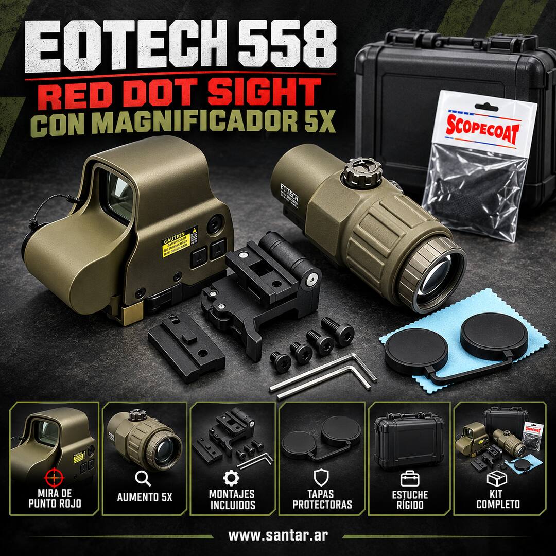 Eotech 558 Red Dot Sight Con magnificador 5x - Negro/Arena - Santar Ballistics