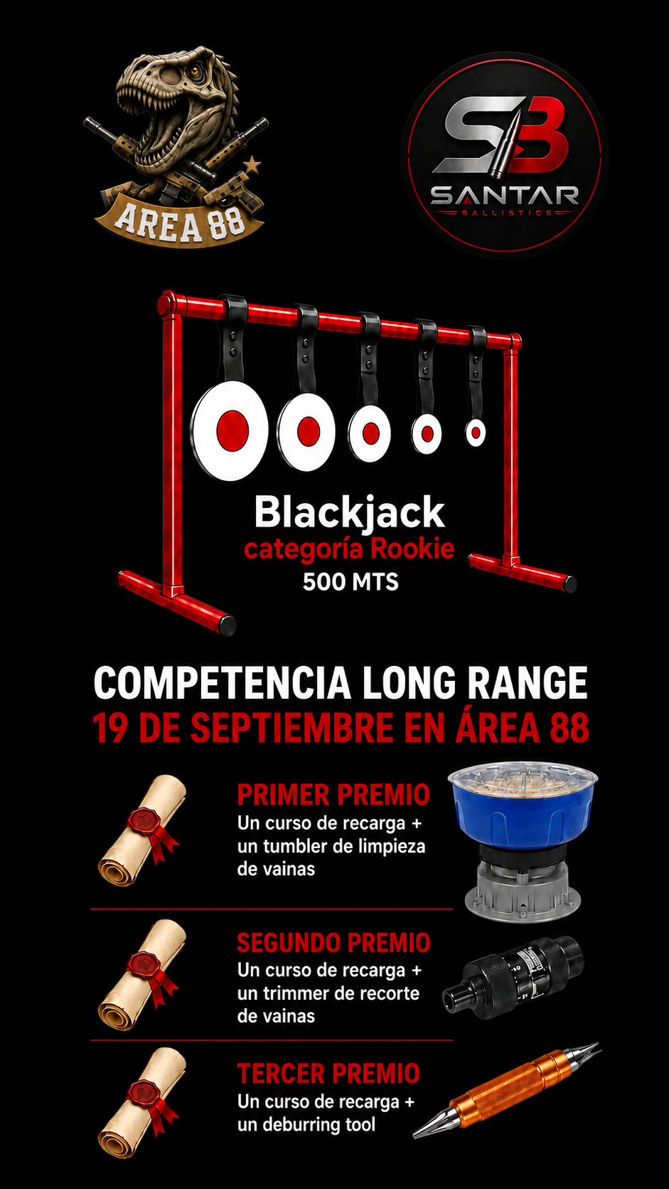 Folleto oficial del Campeonato Long Range Black Jack, 19 de septiembre en Área 88